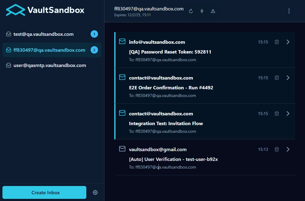 Gateway WebUI Inbox View